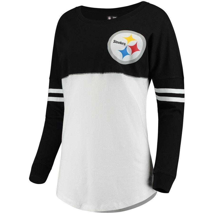 Black and White Steelers Logo - Women's Pittsburgh Steelers 5th & Ocean by New Era Black/White Team ...