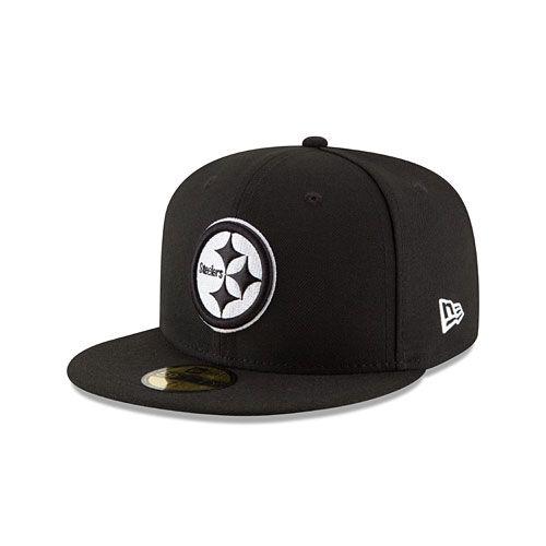 Black and White Steelers Logo - Pittsburgh Steelers Black White 59/50 Cap