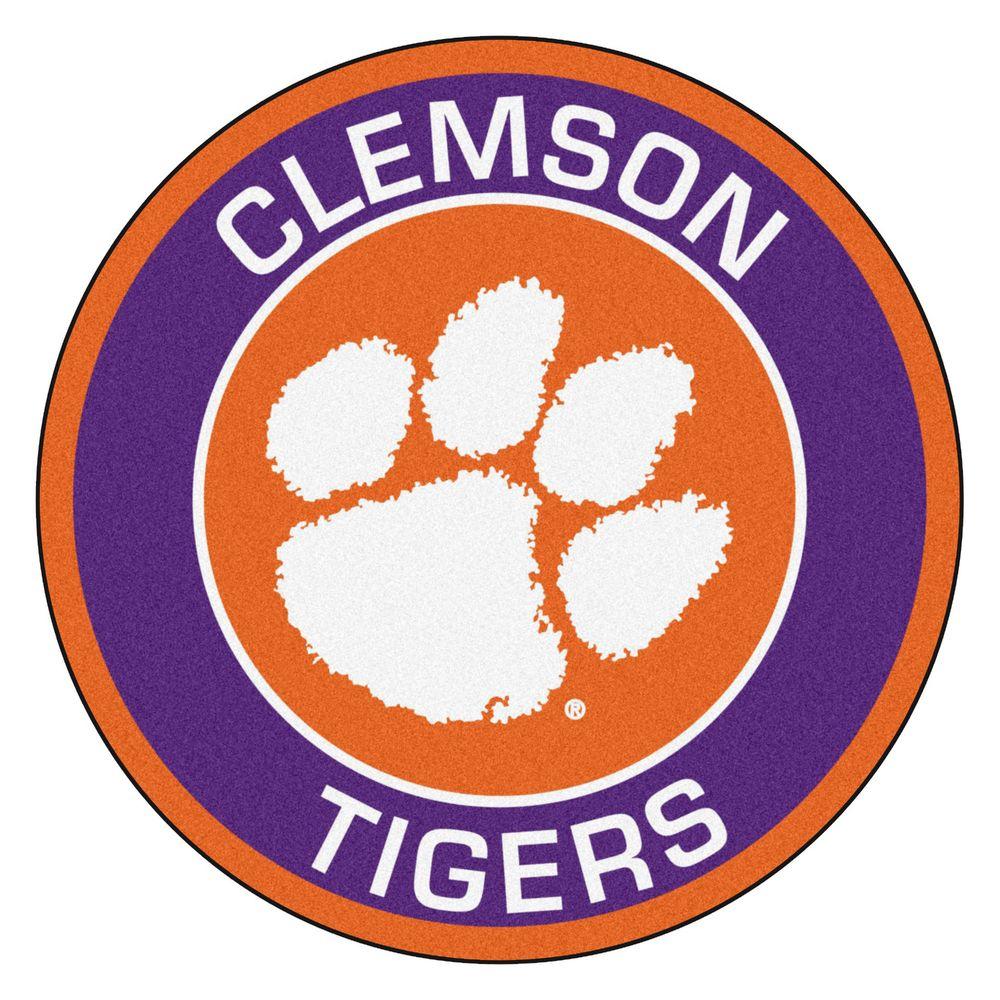 Clemson University Logo - FANMATS NCAA Clemson University Purple 2 ft. x 2 ft. Round Area Rug