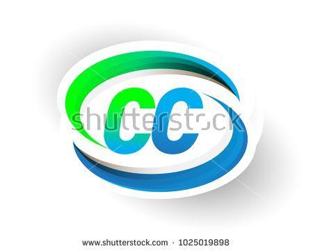 CC Business Logo - initial letter CC logotype company name colored blue and green