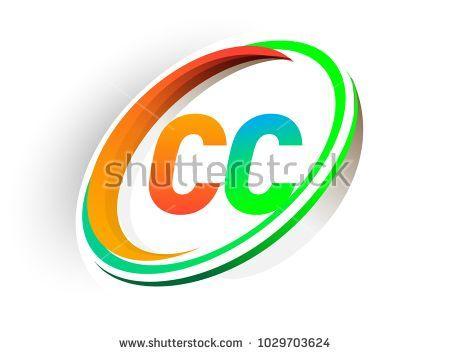 CC Business Logo - initial letter CC logotype company name colored orange and green