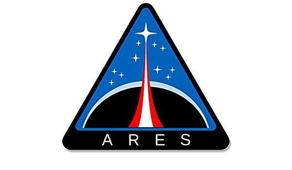 White Triangle Logo - American Vinyl ARES Logo Triangle Shaped Sticker NASA mission space