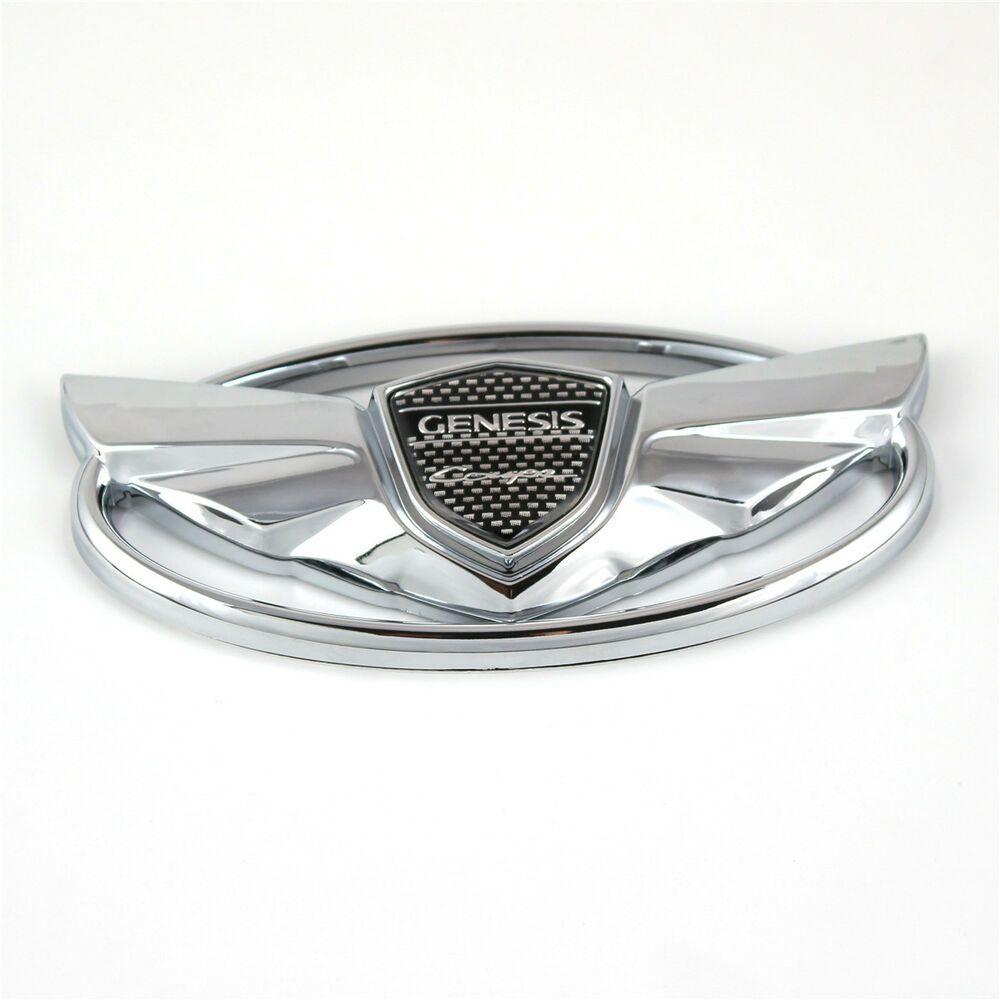 Genesis Car Logo - For Hyundai Genesis Coupe Car Grille Silver WING Logo Rear Emblem ...