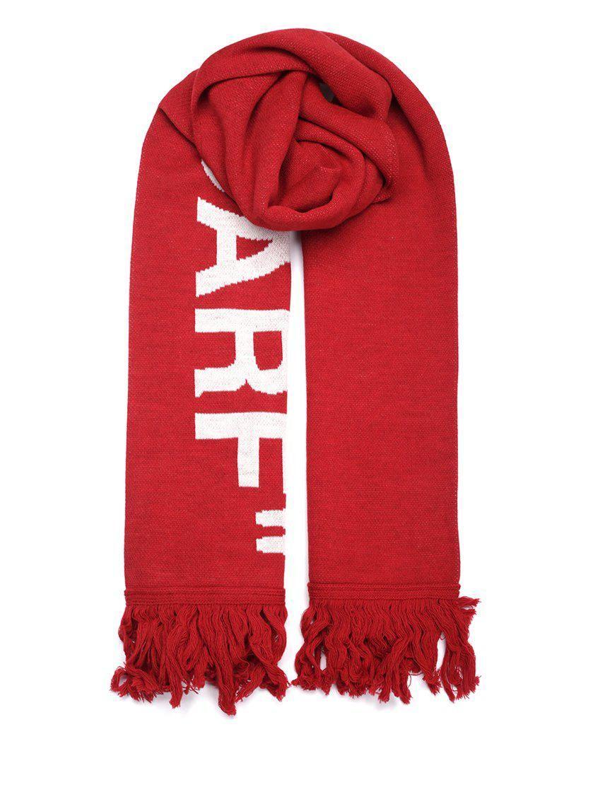 Red Off White Logo - Off White C O Virgil Abloh Logo Print Scarf In Red