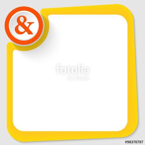 Red and Yellow Ampersand Logo - Red circle with ampersand and yellow frame for your text Stock