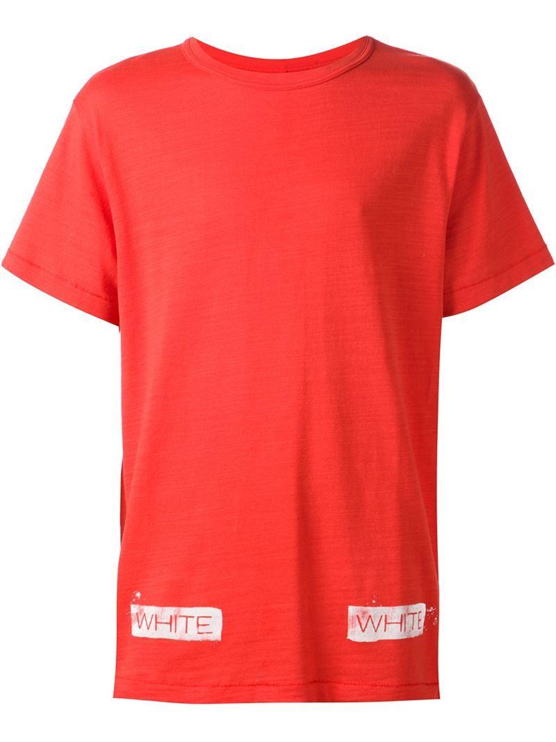 Red Off White Logo - Off White C O Virgil Abloh Logo Print T Shirt In Red For Men