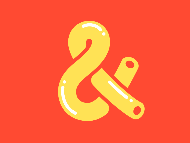 Red and Yellow Ampersand Logo - Alphaghetti Ampersand by Christy Nyiri | Dribbble | Dribbble