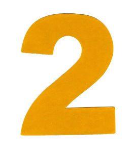 Yellow Number 2 Logo - 3X2.5 Reflective Number Sticker 2 TWO yellow vinyl decal address