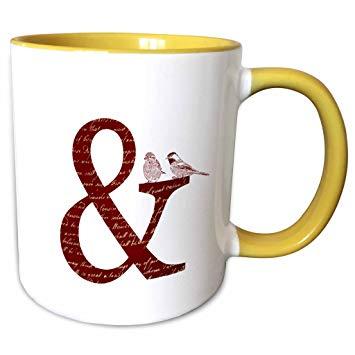 Red and Yellow Ampersand Logo - Amazon.com: 3dRose PS Animals - Birds on Red Ampersand - 15oz Two ...
