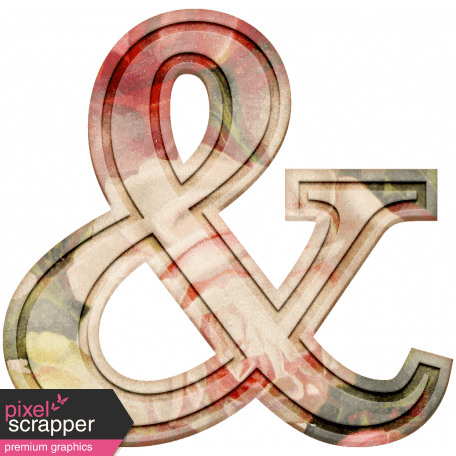 Red and Yellow Ampersand Logo - Rememberance Elements Kit - Ampersand Floral graphic by Marisa Lerin ...