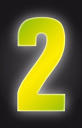 Yellow Number 2 Logo - Self Adhesive Wheelie Bin Numbers 17cm - 2 - High Visibility Yellow ...