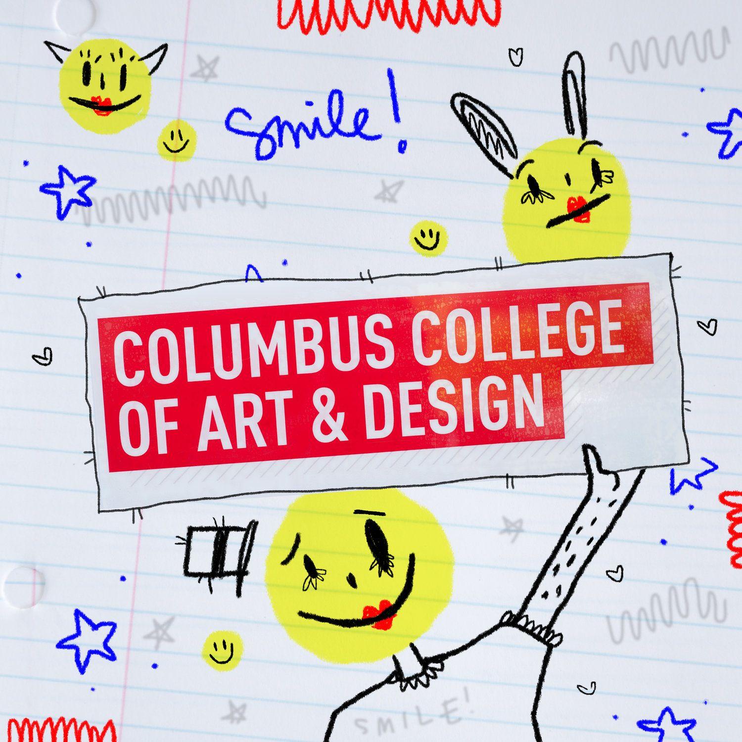 Red and Yellow Ampersand Logo - Red and White Columbus College of Art & Design Window Sticker ...