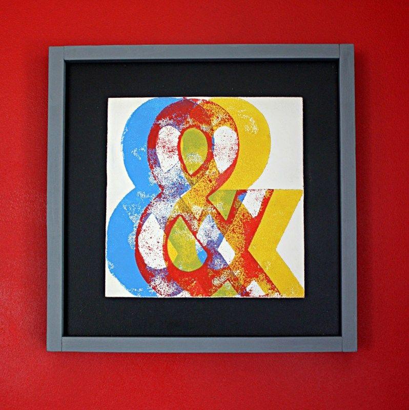 Red and Yellow Ampersand Logo - holding &s - ampersand wall art - Patrick Macaulay