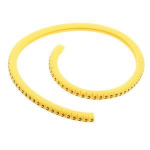 Yellow Number 2 Logo - 100x PVC Yellow Cable Wire Markers Labels Tags Cable Management