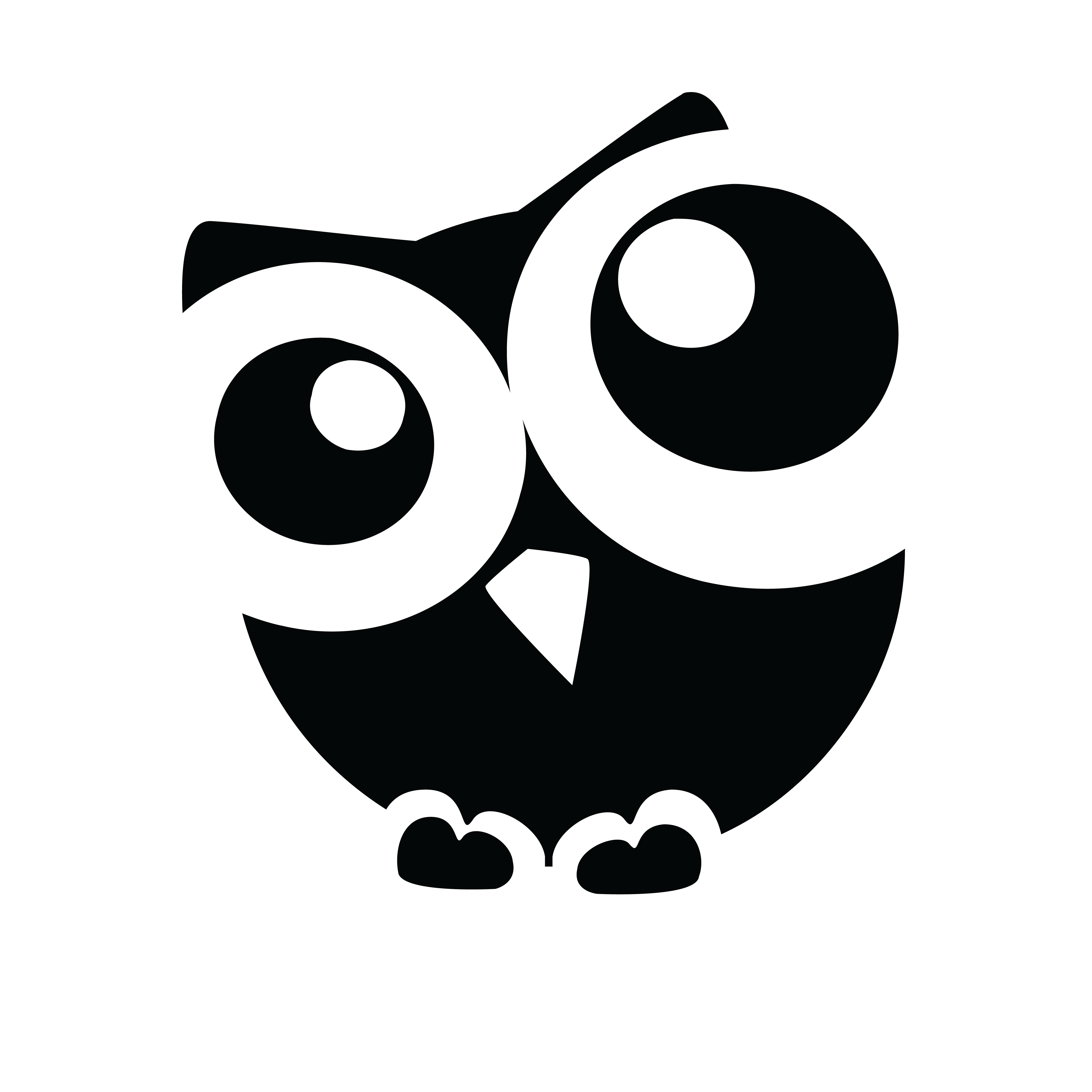 Black and White Owl Logo - Free Clipart Of A Curious Owl Black White Clip Art