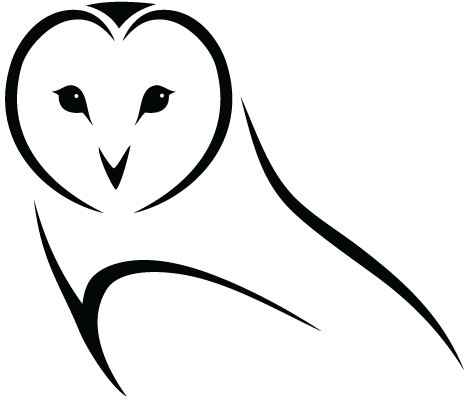 Black and White Owl Logo - Give a Hoot