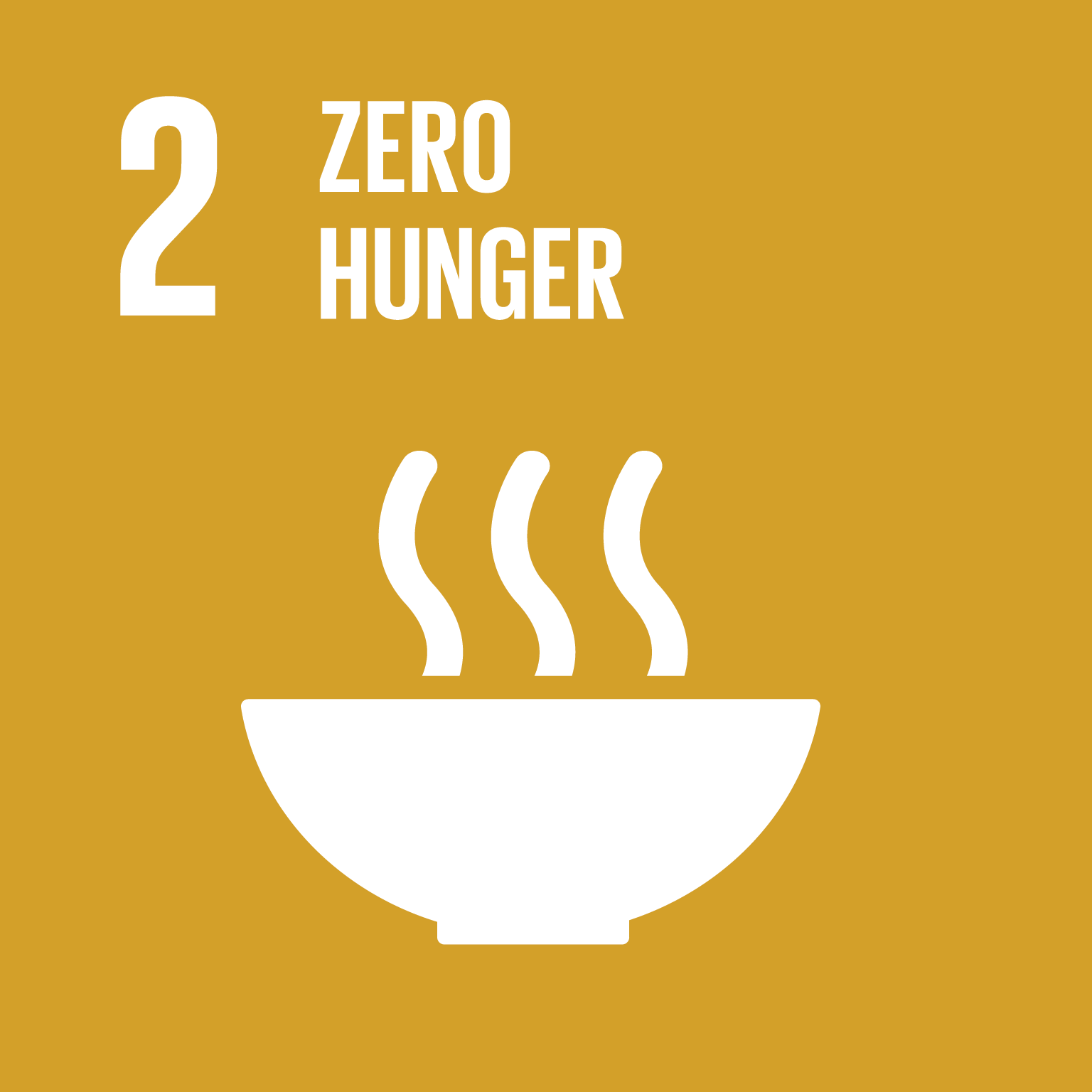 Yellow Number 2 Logo - Goal 2: Zero hunger