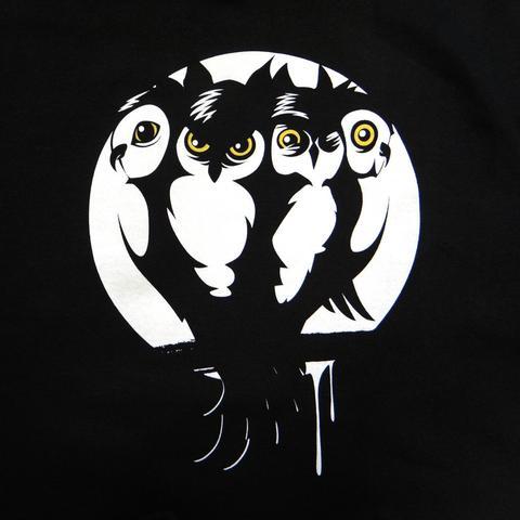 Black and White Owl Logo - The Four Owls Hoodie / Black