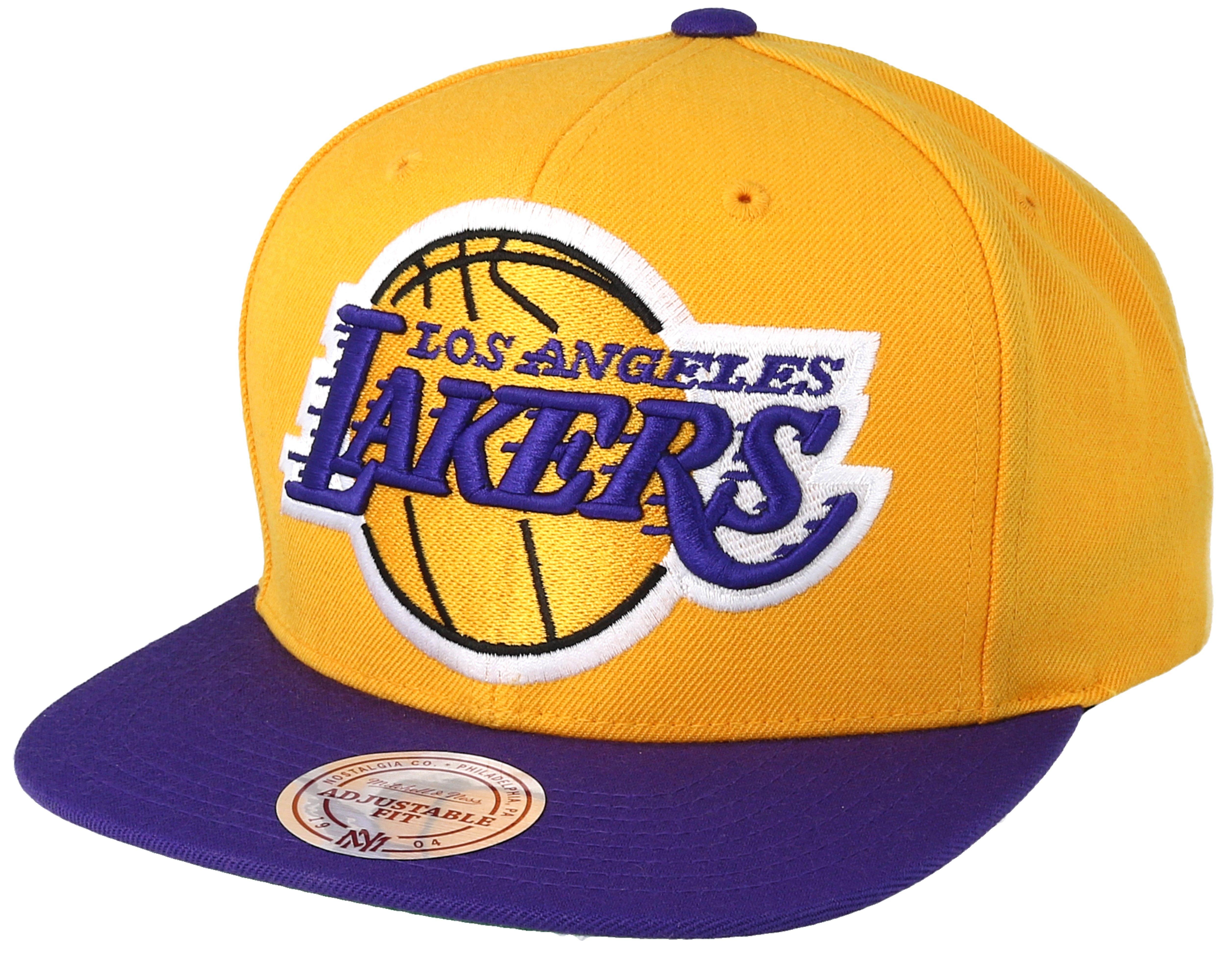 Yellow Number 2 Logo - LA Lakers XL Logo 2 Tone Yellow Snapback & Ness caps