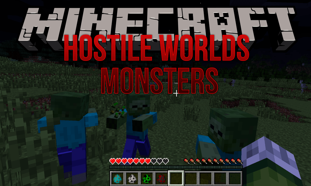 Epic Minecraft Logo - Hostile Worlds Monsters Mod 1.7.10 Stronger Enemy With Epic Reward