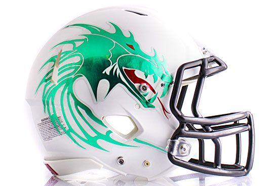 Dragons Football Logo - Oversized Chrome Dragon Football Helmet Decal | 2014 Football Helmet ...