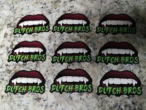 Vampire Mouth Logo - Dutch Bros Brothers Sticker Lot 9 Stickers Decals Vampire Teeth