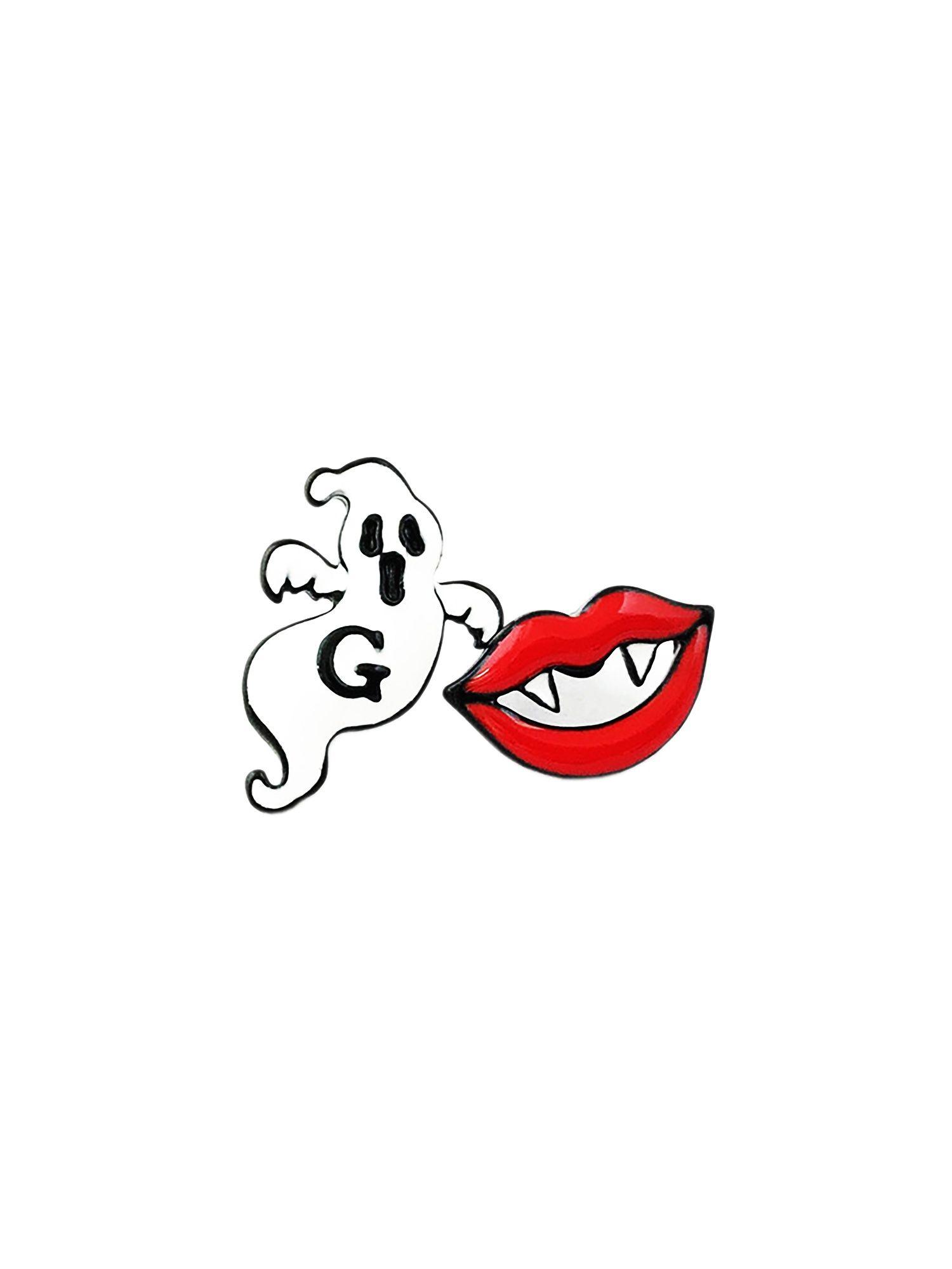 Vampire Mouth Logo - Superheroes Brand - Ghost & Vampire Teeth Halloween Silver Tone ...