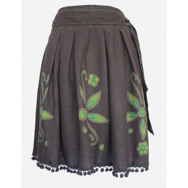 Brown N Green Logo - Fab & Fair Nomads Midi Skirt With Tie Up Belt Beautiful Goods