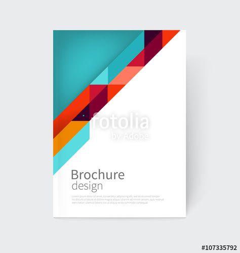 Red Diagonal Line Logo - Cover design. Brochure, flyer, annual report cover template. a4 size ...