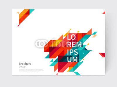 Red Diagonal Line Logo - Minimalistic White cover Brochure design. Flyer, booklet, annual ...