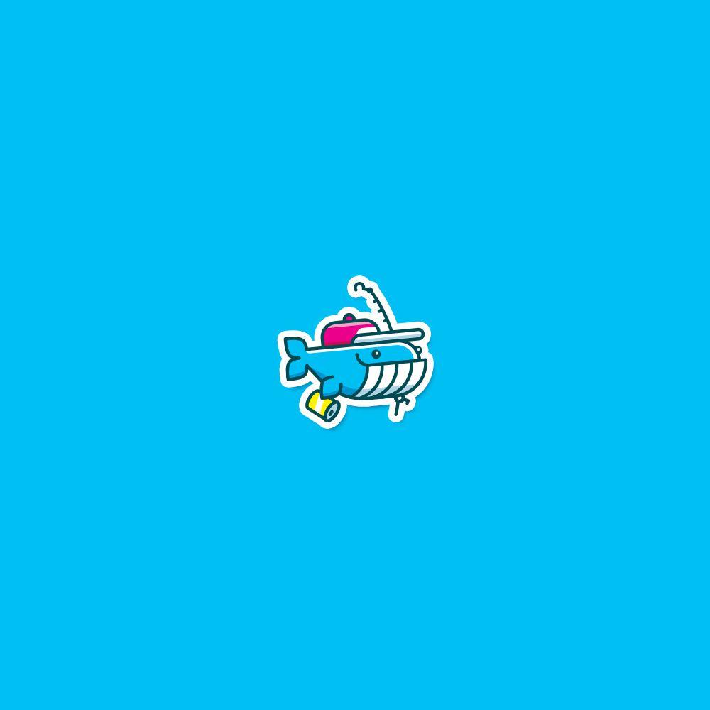 Whale Logo - Go Fishing! – Fishing Whale Logo Design | Logo Cowboy