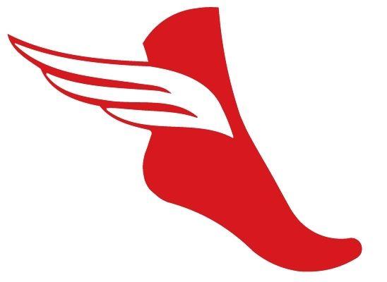 Track Winged Foot Logo - Red foot wing Logos