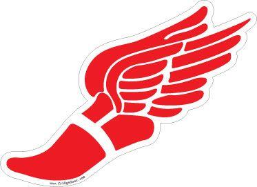 Red Winged Foot Logo - Cross Country Winged Foot Car Magnet