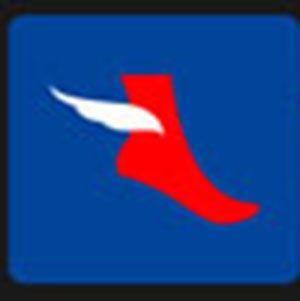 Red Flying Shoe Logo - Red foot wing Logos