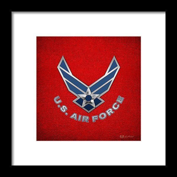 USAF Logo - U. S. Air Force - U S A F Logo On Red Leather Framed Print by Serge ...