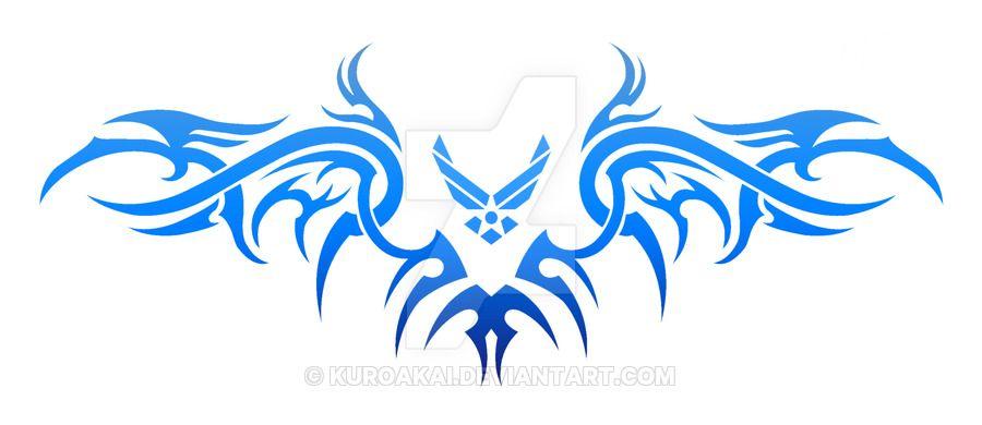 USAF Logo - USAF Logo with tribal by kuroakai on DeviantArt