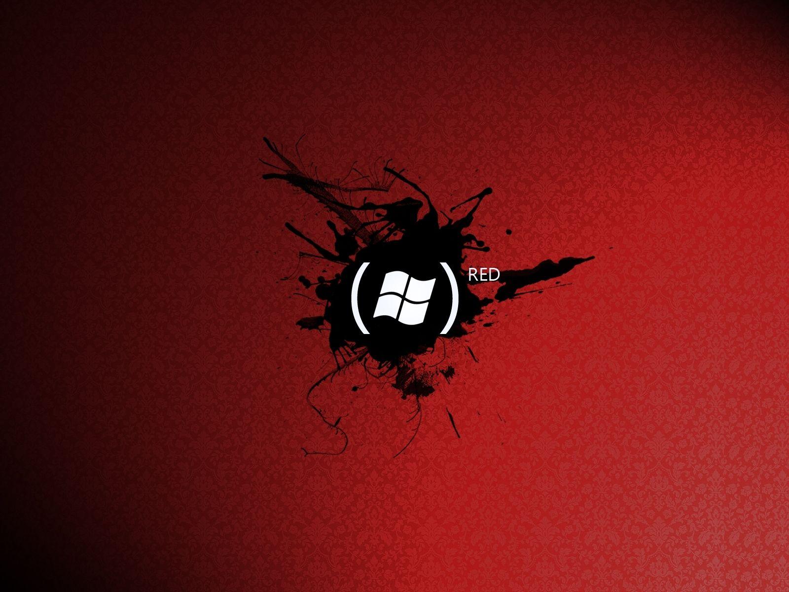 Black Windows Red Logo - Red Wallpaper For Windows 7