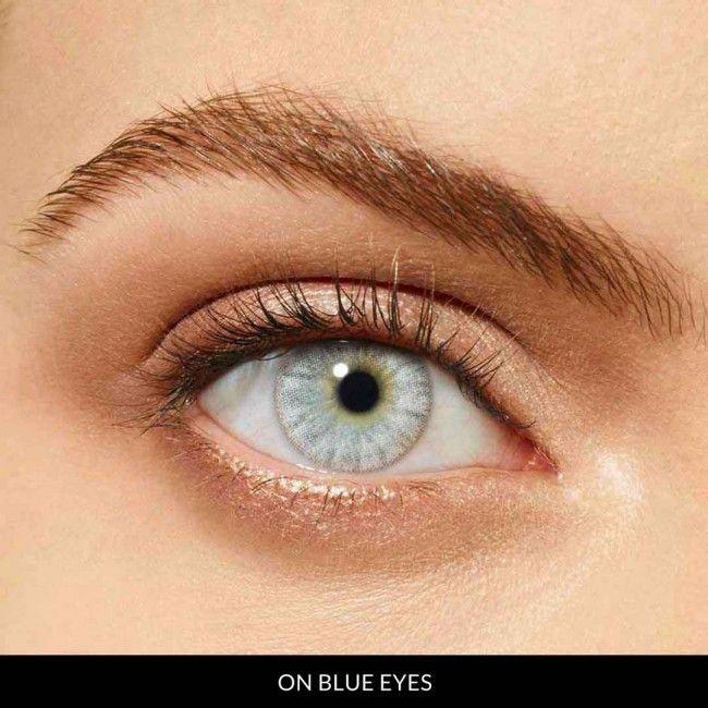 Blue and White Eye Logo - INNOCENT WHITE. Desio Color contact lenses