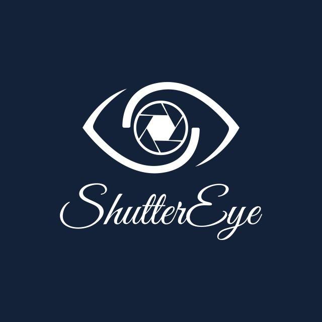 Blue and White Eye Logo - vector shutter eye photography logo design template white color ...