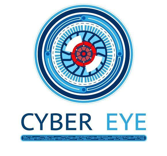 Blue and White Eye Logo - Creative Cyber Eye Logo Icon Creative Market