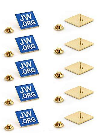Blue and Gold Square Logo - Jehovah Witness Blue Label Pin.org Neck
