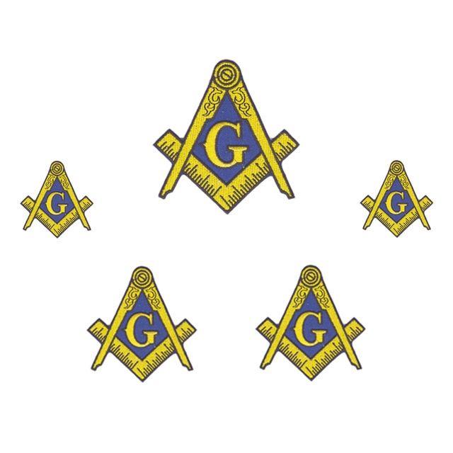 Blue and Gold Square Logo - Patching of jeans MASONIC LOGO Gold & blue or BLACK& WHITE FREE