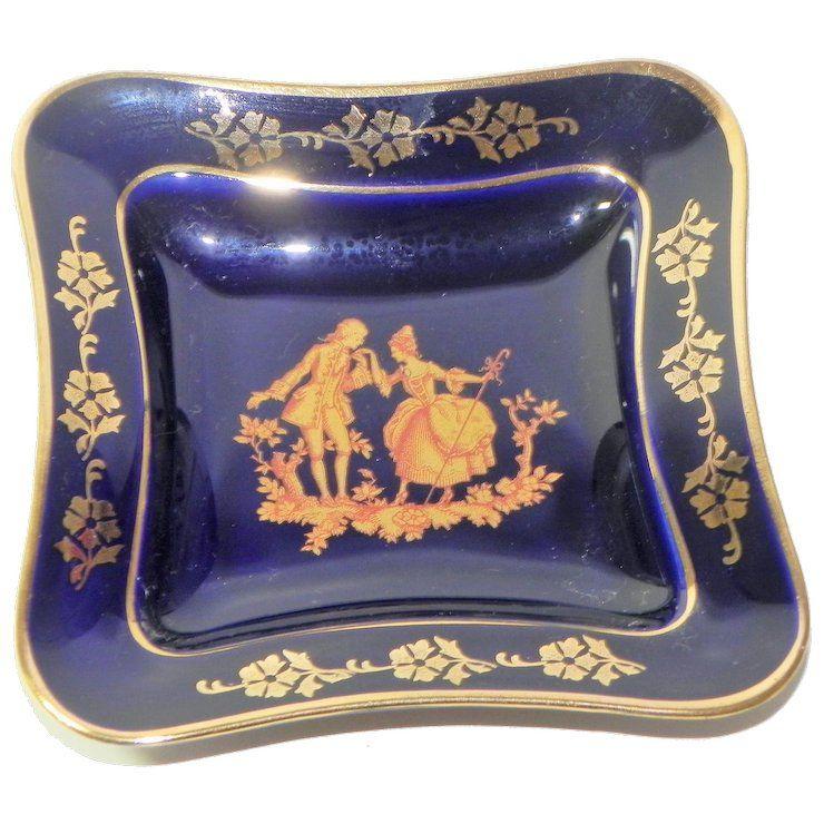 Blue and Gold Square Logo - Limoges Blue and Gold Square Candy Dish : Kollectible Designs. Ruby