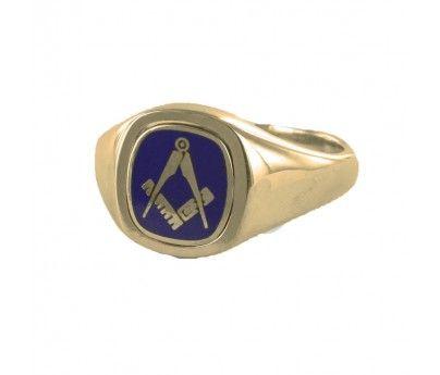Blue and Gold Square Logo - Blue Reversible Cushion Head Solid Gold Square and Compass Masonic