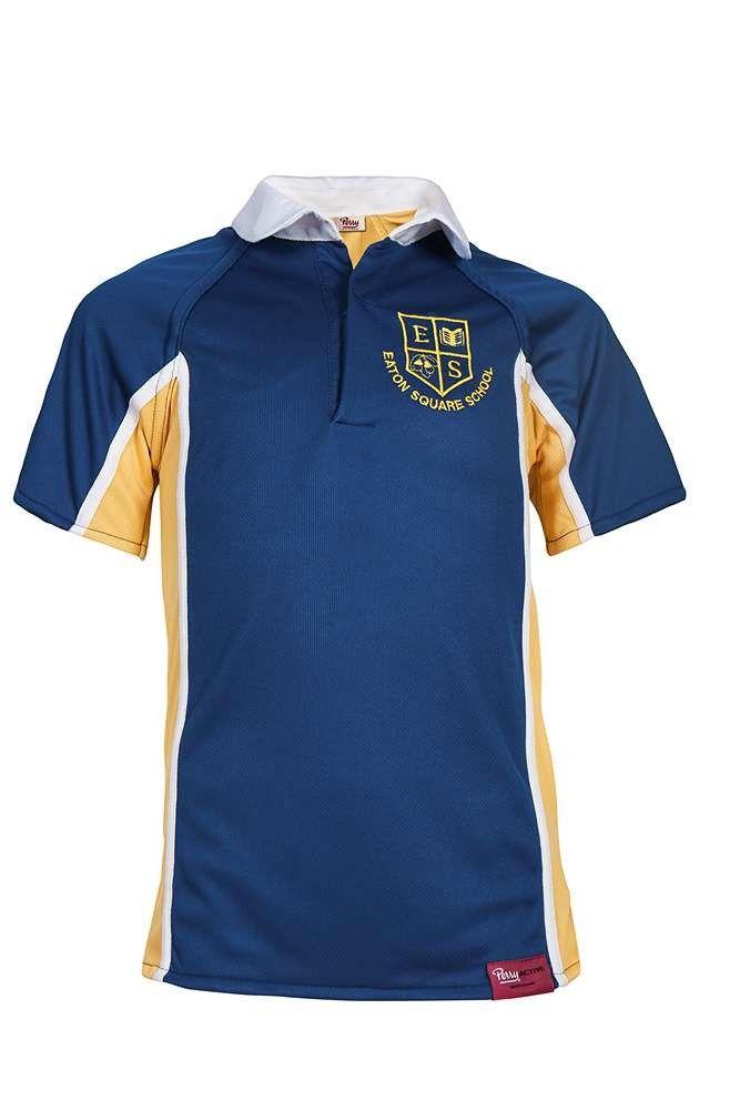 Blue and Gold Square Logo - RGY-48-ESS - Eaton Square rugby shirt - Dark royal/gold/logo - Games ...