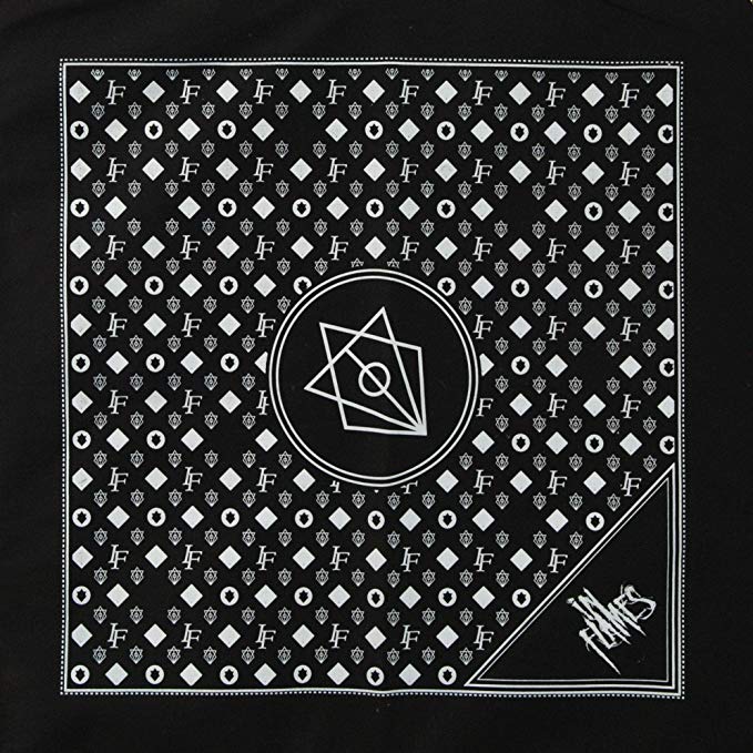 Rectangle Black White Flame Logo - In Flames Logo Bandana Black: Amazon.ca: Clothing & Accessories