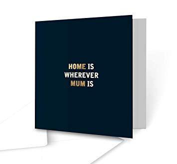 Blue and Gold Square Logo - Home is Wherever Mum is and Gold Type Design