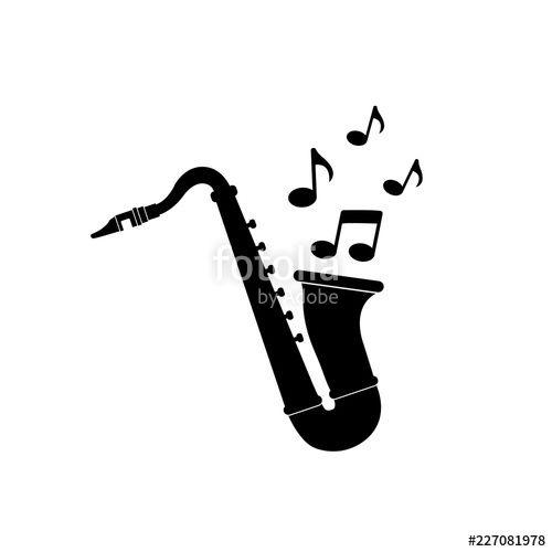 Saxophone Logo - Saxophone icon, logo on white background Stock image and royalty