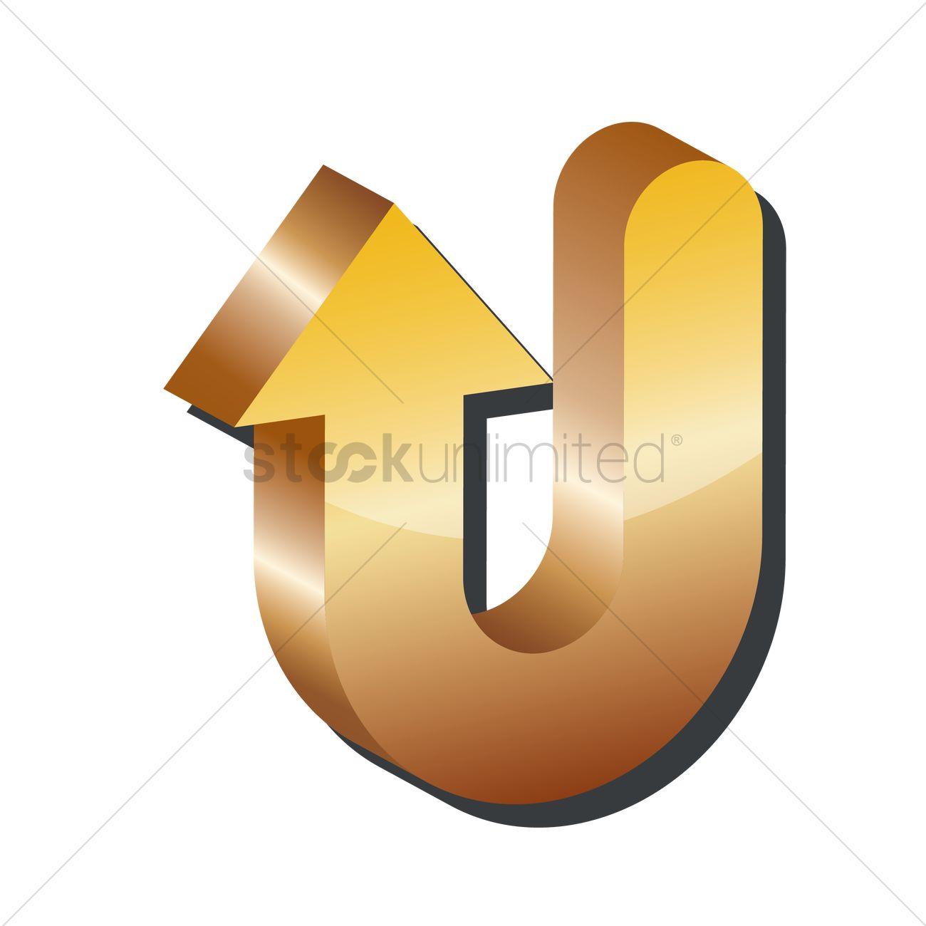 U-turn Like a Arrow Logo - U turn arrow 3D icon Vector Image