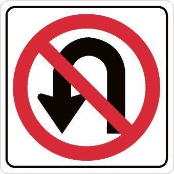 U-turn Like a Arrow Logo - NMC TM204K Traffic Sign, No U Turn Left Arrow Graphic, 24 Length x